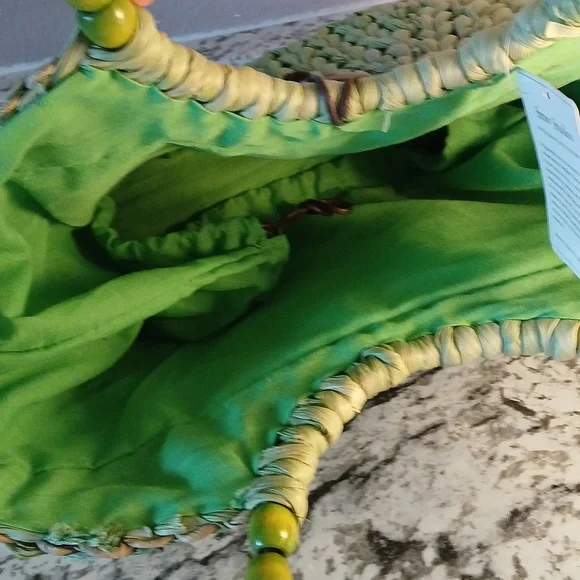 🌴 Straw Studios NWT green bag tote purse 👜 - Picture 6 of 11